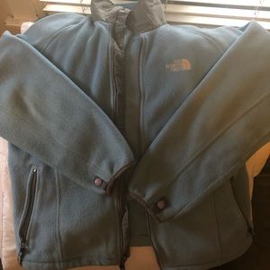 Light Blue North Face fleece jacket, size L